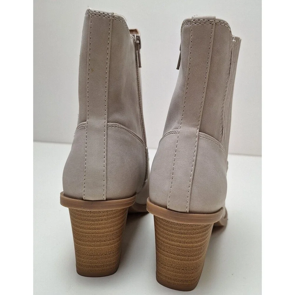 Lauren Conrad Verdana Heeled Zip Ankle Boots - Ivory - Women's Size 6 - NEW! - Picture 4 of 9